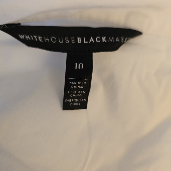 White House Black Market White LS Poplin Shirtdress With Cutouts Size 10 NWT - Picture 10 of 12